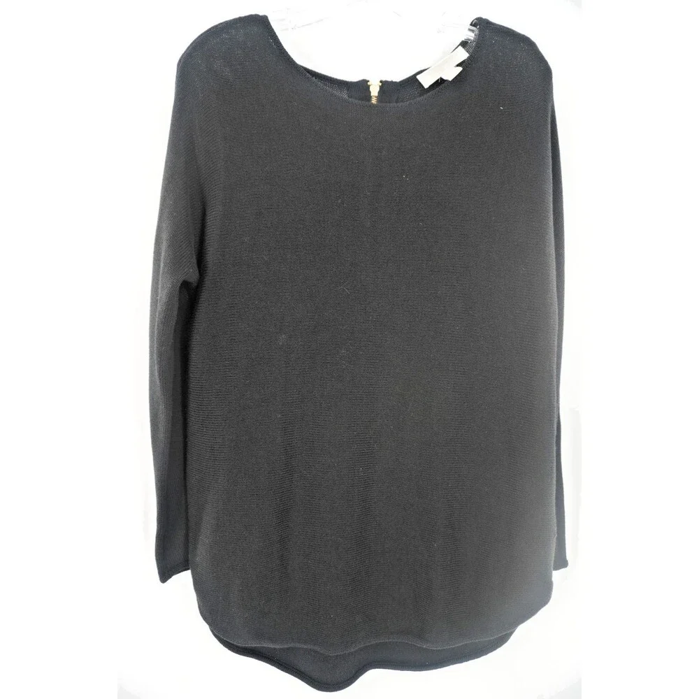 Michael Michael Kors Women's Size S Black Knit Sweater with Gold Hardware Detail